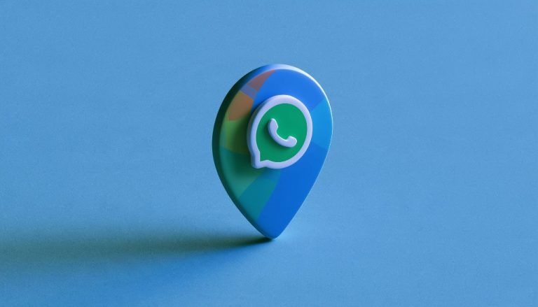 Icono 3D de chincheta de Google Maps con el logo oficial de WhatsApp para negocios locales