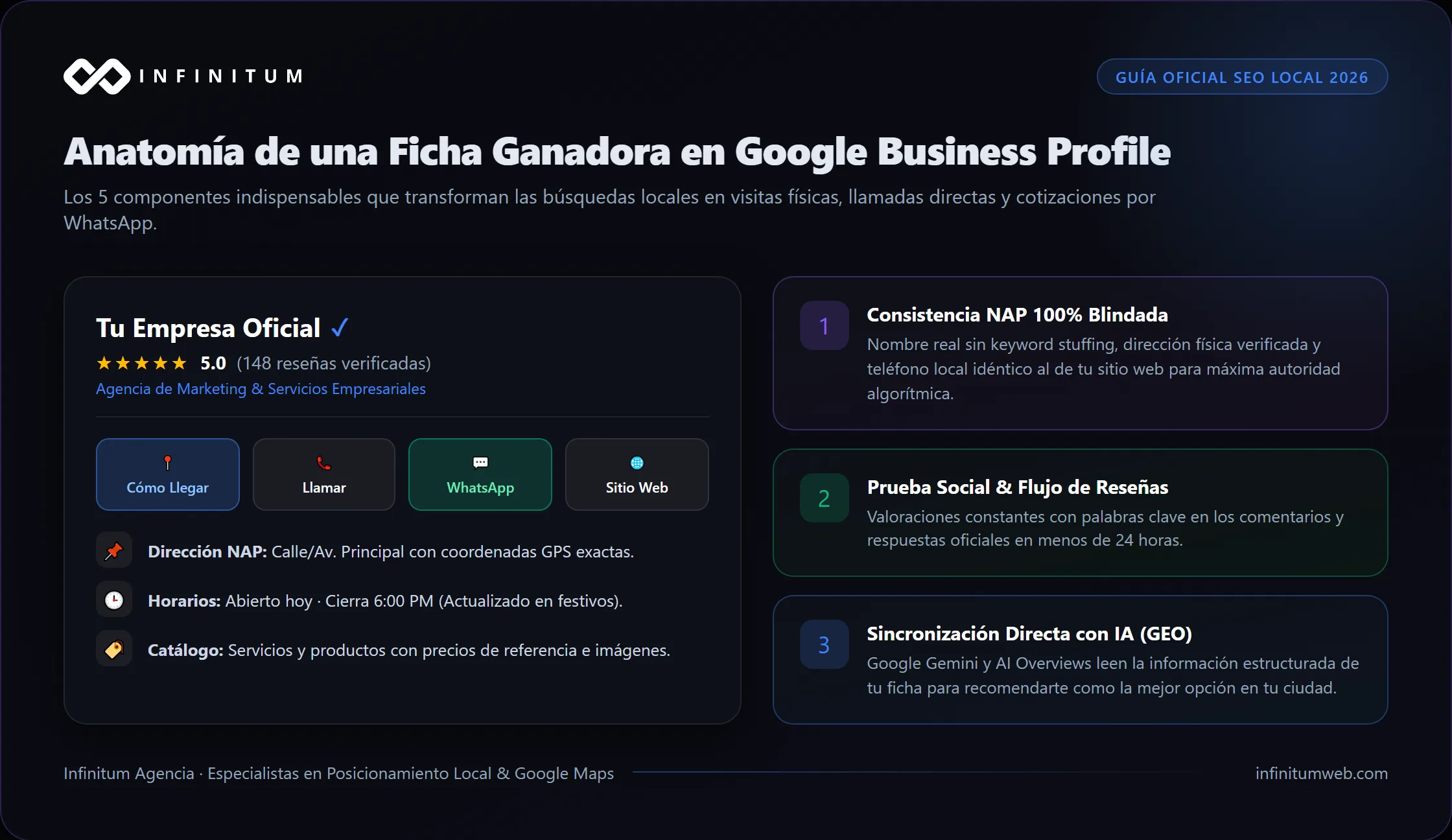 Anatomía y elementos clave de un perfil optimizado en Google Business Profile y Google Maps